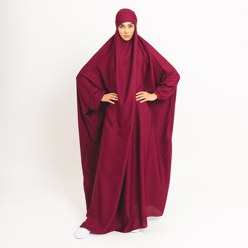 Khimar Berry mit elastischen Bündchen und sicherer Rückenschleife