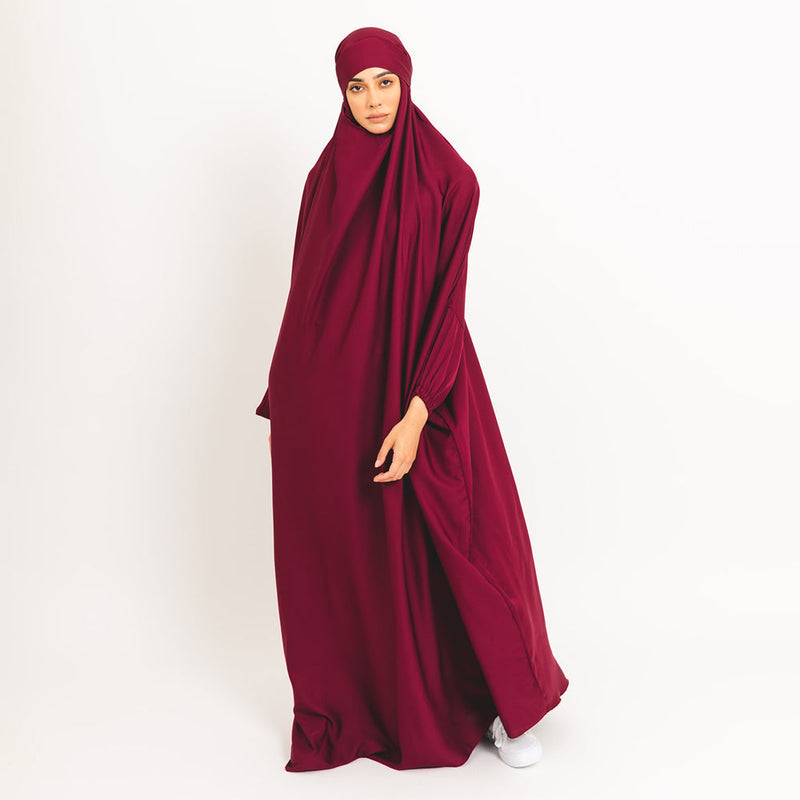 Khimar Berry mit elastischen Bündchen und sicherer Rückenschleife