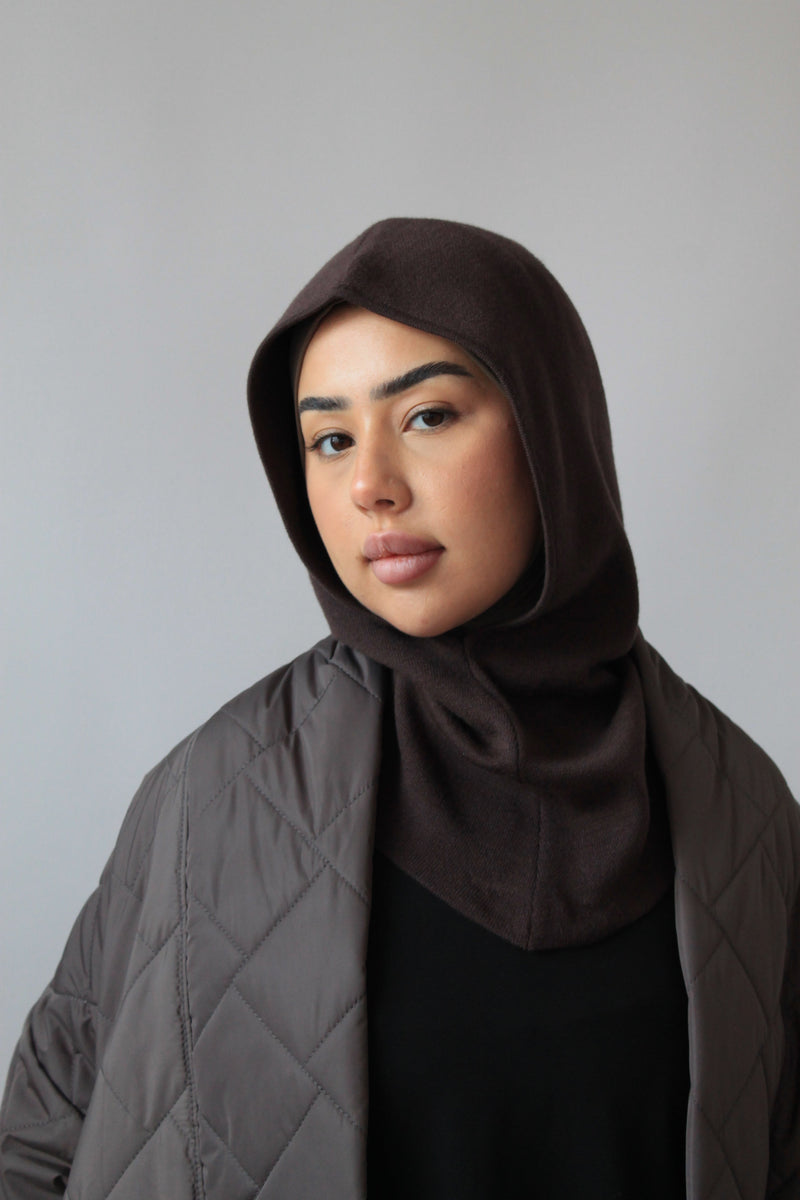 FINE KNIT BALACLAVA Brun